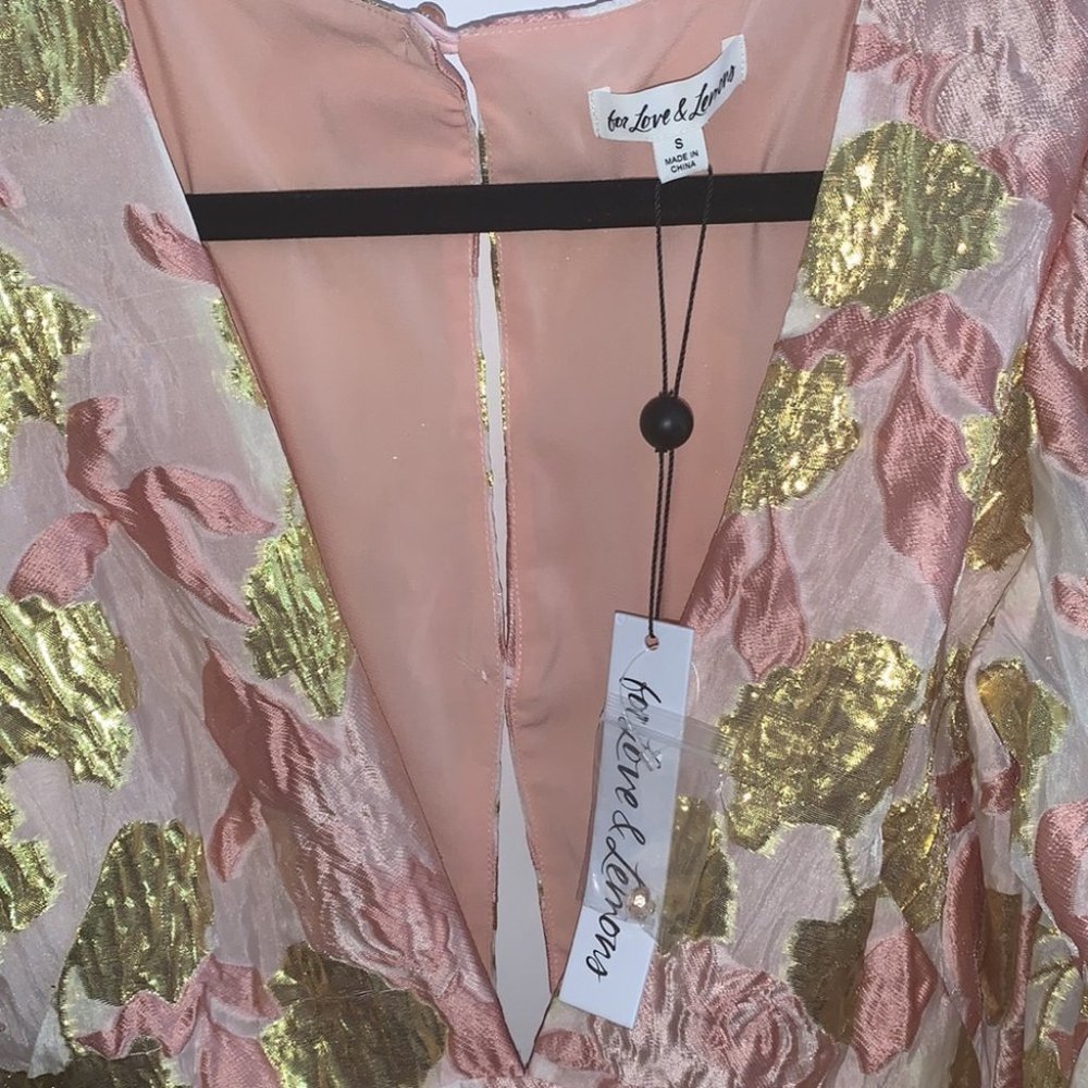 For Love and Lemons x Victoria’s Secret floral plunging neckline ruched dress S - Picture 6 of 16
